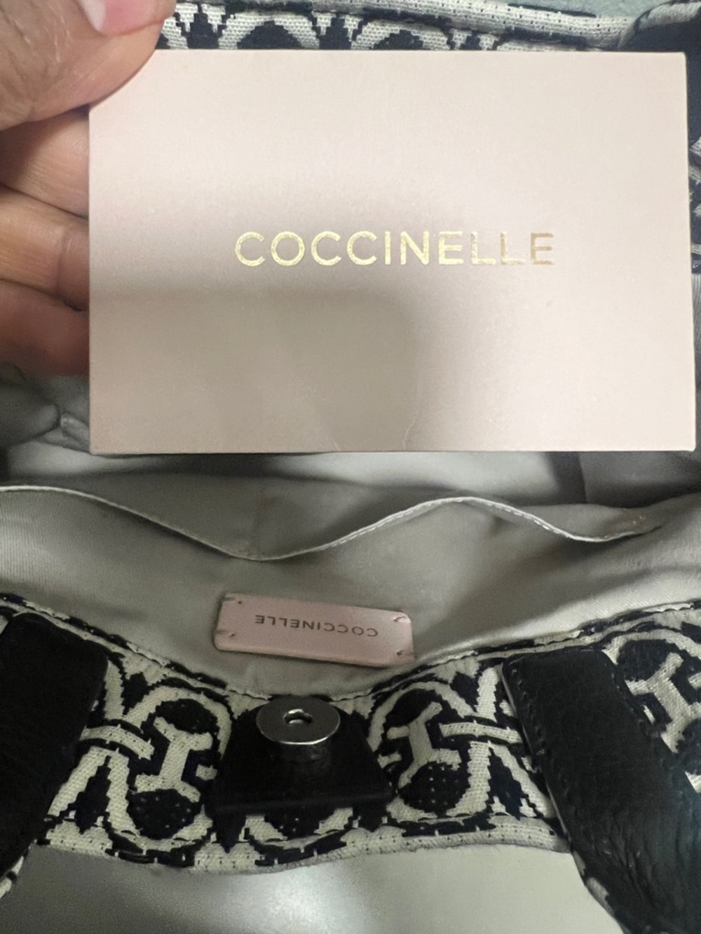 LIKE NEW Coccinelle Never Without Monogram Jacquar Tote in Multi/Noir - Picture 15 of 16